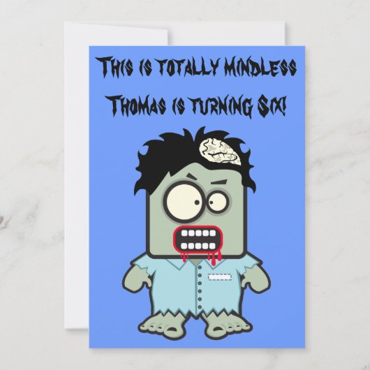 ゾンビキッズハロウィーン誕生日パーティー 招待状 (正面)