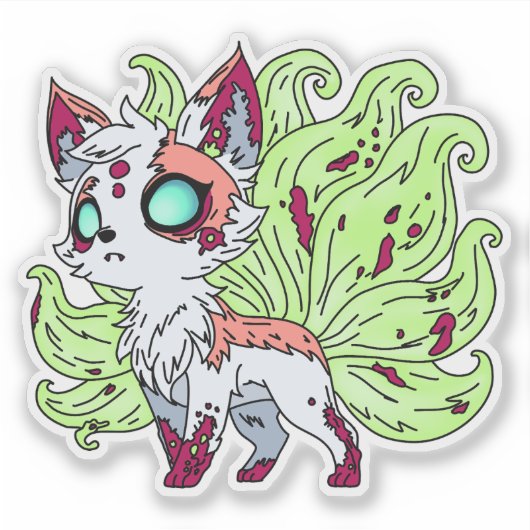 ゾンビキツネ シール (正面)