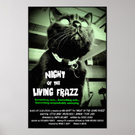 ゾンビキャットホラー映画のポスター、グリーン、カスタムサイズ ポスター