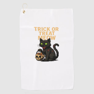 ゾンビキャット – トリックまたはトリートミオハロウィーンデザイン ゴルフタオル