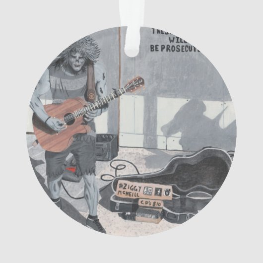 ゾンビギターミュージックファンタジーアートアクリルオーナメント オーナメント (裏面)