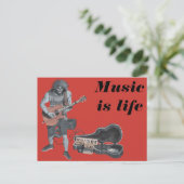 ゾンビギターロックミュージシャンファンタジーアートハガキ ポストカード (スタンド正面)