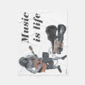 ゾンビギターロックミュージシャンファンタジーアートブランケット フリースブランケット (正面)