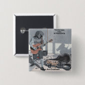 ゾンビギターロックミュージシャンファンタジーアートボタン 缶バッジ (正面&裏面)