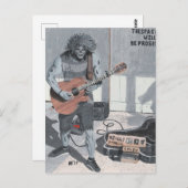 ゾンビギター通りミュージシャンファンタジーアートハガキ ポストカード (正面/裏面)