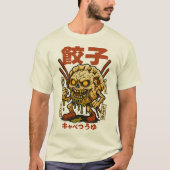 ゾンビギョーザ – 不気味な餃子日本のスカルデシ Tシャツ (正面)