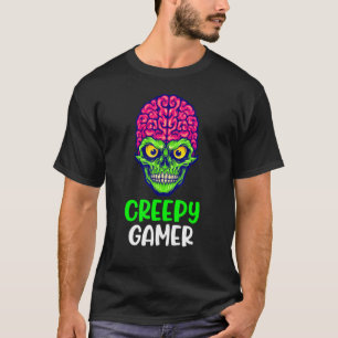 ゾンビクリエピーゲーマーハロウィンビデオゲームスケルトン Tシャツ
