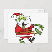 ゾンビクリスマスサンおもしろいタ シーズンポストカード (正面/裏面)