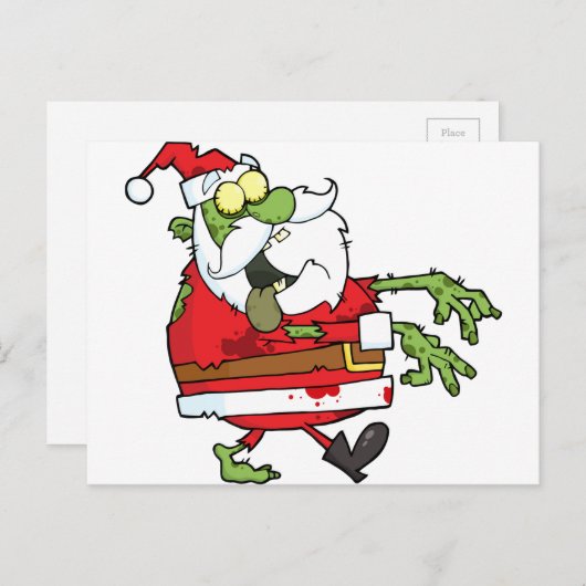 ゾンビクリスマスサンおもしろいタ シーズンポストカード (正面/裏面)