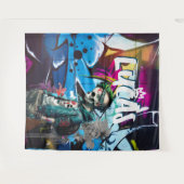 ゾンビグラフィティルームデコールモノグラム タペストリー (正面(横))