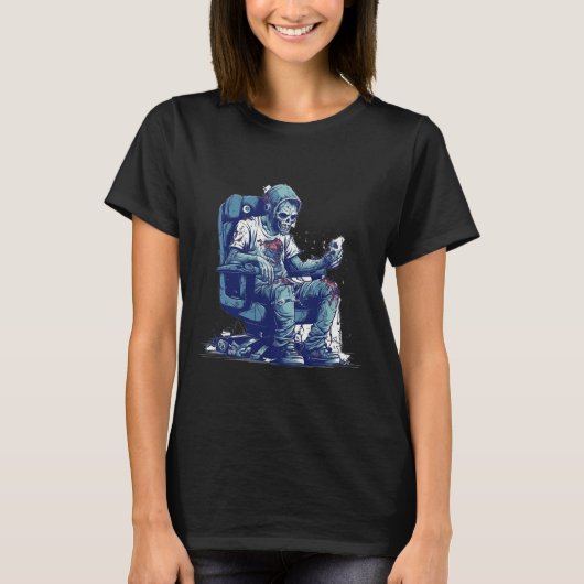 ゾンビゲーマーハロウィンコスチュームゲームビデオゲームC Tシャツ (正面)