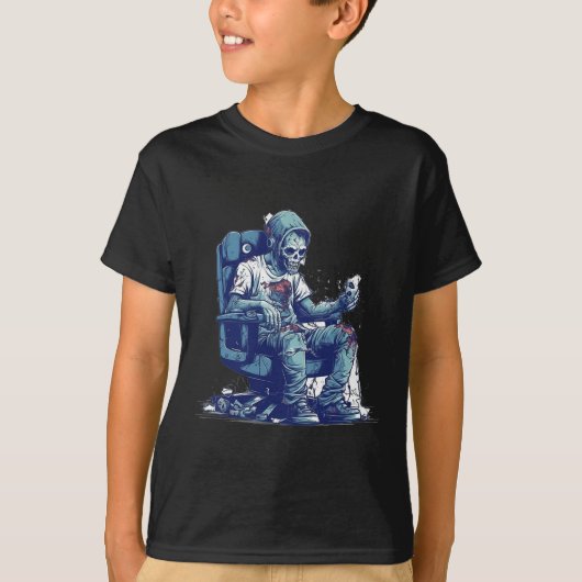 ゾンビゲーマーハロウィンコスチュームゲームビデオゲームC Tシャツ (正面)