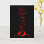 ゾンビコア美学 ゾンビの手 赤いバラ スケルトン カード (黄色い花)