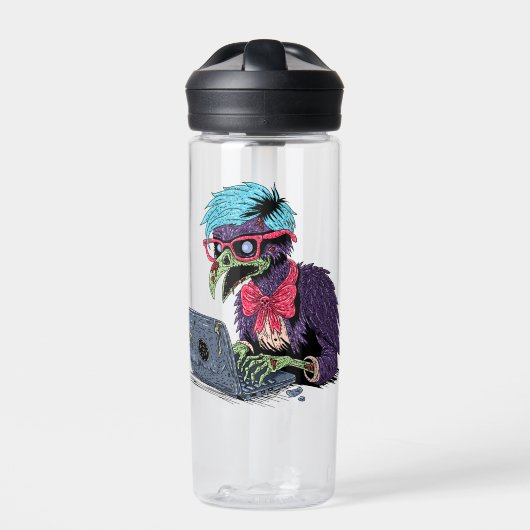 ゾンビコンピュータカラス ウォーターボトル (正面)