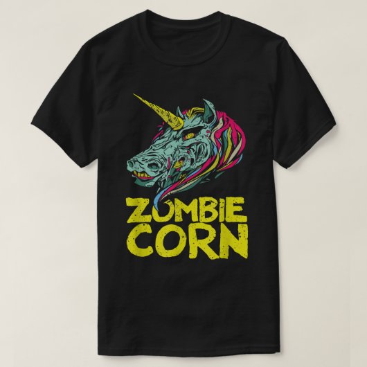 ゾンビコーンゾンビユニコーン愛好家ハロウィーン動物 Tシャツ (デザイン正面)