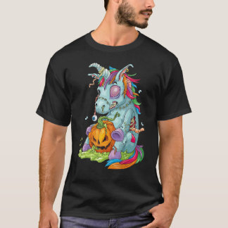 ゾンビコーン　ゾンビユニコーン　ハロウィン　コスチューム　パンプキン Tシャツ