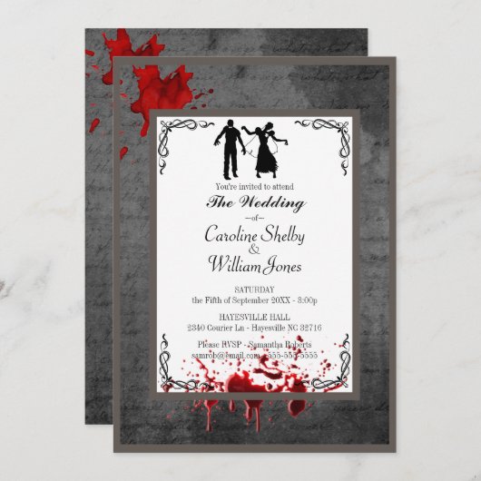 ゾンビゴシックエレガントウェディング招待状 招待状