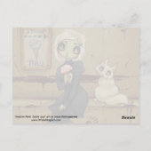 ゾンビゴシックガールかわいいハガキ完全に死んでいなネコ ポストカード (裏面)