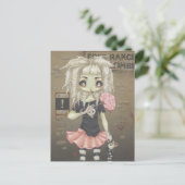 ゾンビゴシックガールカワイイ完全に死んでいなハガキ大目 ポストカード (スタンド正面)