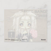 ゾンビゴシックガールカワイイ完全に死んでいなハガキ大目 ポストカード (裏面)