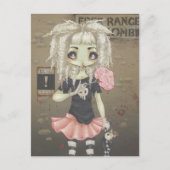 ゾンビゴシックガールカワイイ完全に死んでいなハガキ大目 ポストカード (正面)