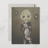 ゾンビゴシックガールカワイイ完全に死んでいなハガキ猫 ポストカード (正面/裏面)