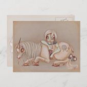 ゾンビゴシックユニコーン女の子ファンタジーアートゴシック ポストカード (正面/裏面)