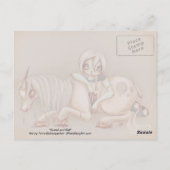 ゾンビゴシックユニコーン女の子ファンタジーアートゴシック ポストカード (裏面)