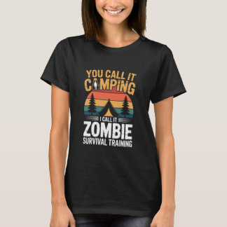 ゾンビサバイバルトレーニング キャンパー ハイカー ハロウィン カ Tシャツ