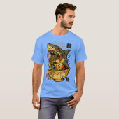 ゾンビサメ怪獣ラーメン – 怖い食日本のべ物 Tシャツ (正面フル)