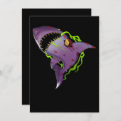 ゾンビサメ - かっこいい怖いイラスト 招待状 (正面/裏面)