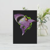 ゾンビサメ - かっこいい怖いイラスト 招待状 (スタンド正面)