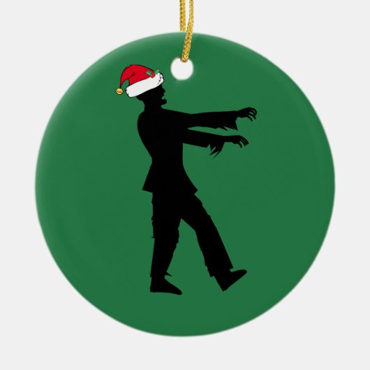 ゾンビサンタクリおもしろいスマス セラミックオーナメント (正面)