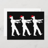 ゾンビサンタハットクリスマスホラーユーモア黒 ポストカード (正面/裏面)