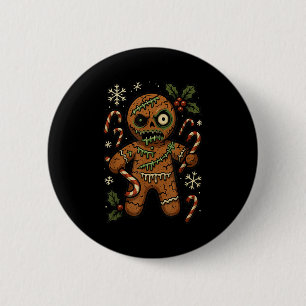ゾンビジンジャーブレッドマンクリスマスゾンビ 缶バッジ