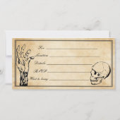 ゾンビスカルハローウィンパーティチケット招待状 (裏面)