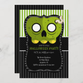 ゾンビスカルハローウィンパーティ招待状 招待状 (正面/裏面)