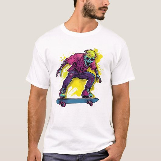 ゾンビスケートで滑るスケート Tシャツ (正面)
