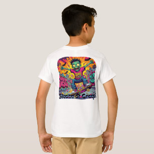 ゾンビスケートボーダーハロウィンキッズTシャツクール- Tシャツ