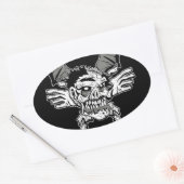 ゾンビステッカー 楕円形シール (封筒)