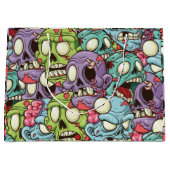 ゾンビズパターンハロウィーン ラージペーパーバッグ (正面)