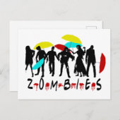 ゾンビズパロディ面白いハロウィーンを持つ人 ポストカード (正面/裏面)