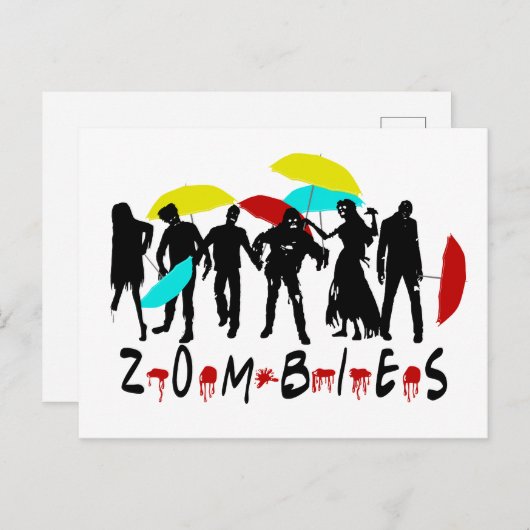 ゾンビズパロディ面白いハロウィーンを持つ人 ポストカード (正面/裏面)