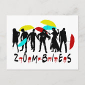ゾンビズパロディ面白いハロウィーンを持つ人 ポストカード (正面)
