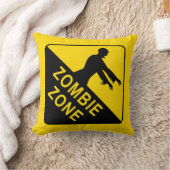 ゾンビゾーン、警告標識 クッション (ブランケット)