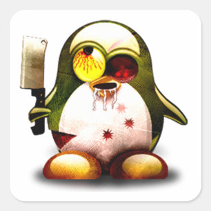 ゾンビタックス(Linux Tux) スクエアシール