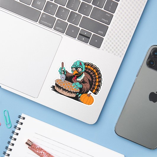 ゾンビターキープンプキンパイ シール (ノートパソコンとiPhone)