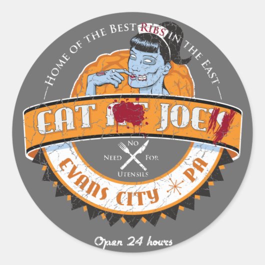 ゾンビダイナーロゴシール ラウンドシール (正面)