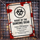 ゾンビダンスパーティーと血と風化したサイン 招待状