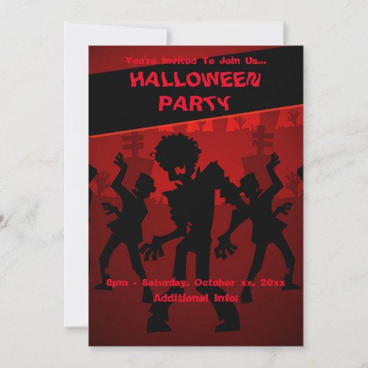 ゾンビダンスパーティーハロウィーン 招待状 (正面)